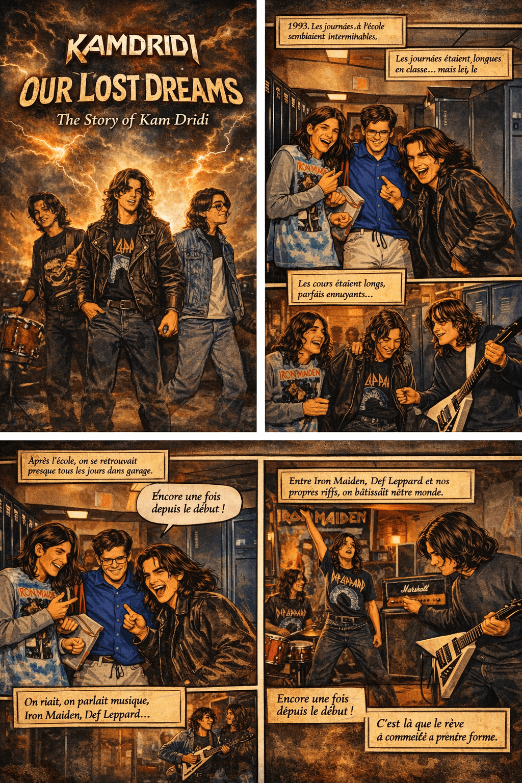 Comic collage background panel live show