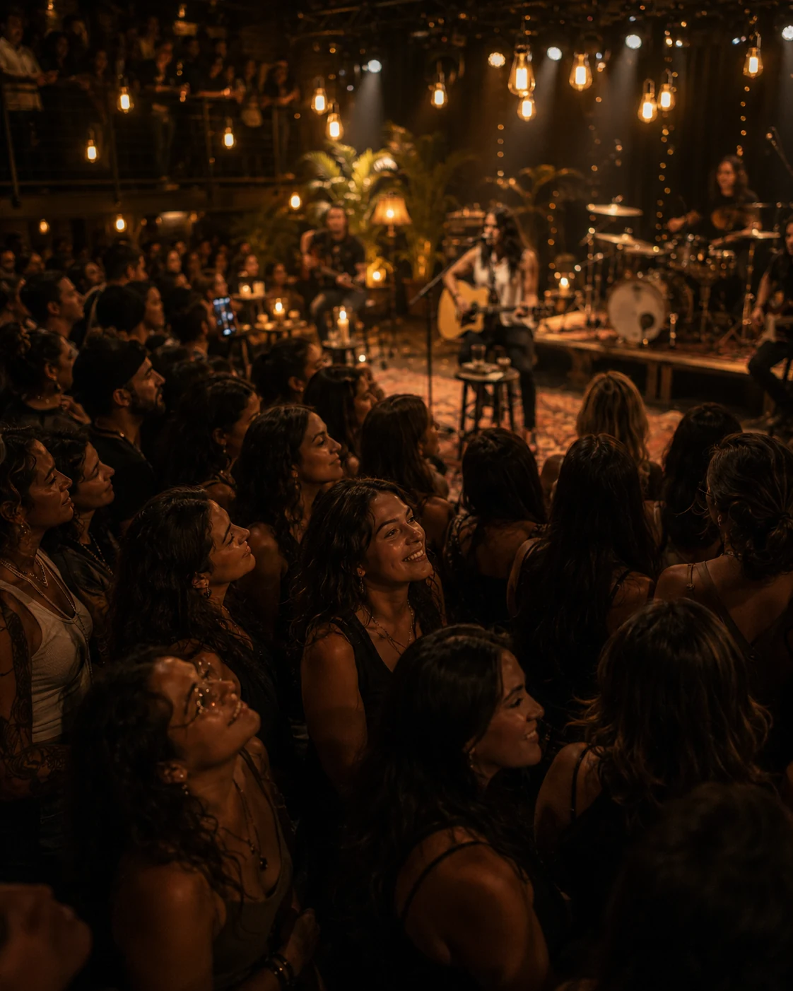 Público próximo do palco no clube